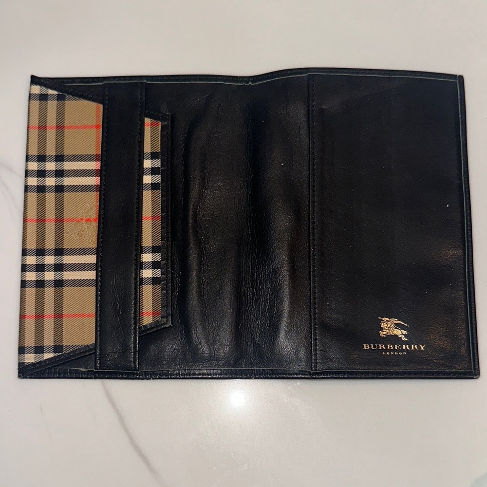 Burberry Beige and Black Plaid Passport Holder - Picture 2 of 10